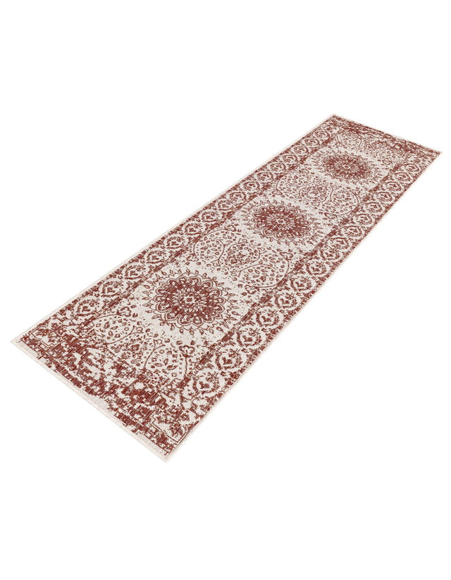 Rust Red 2' x 8' Outdoor Traditional Runner Area Rug Weather Resistant for Patio, Deck, Terrace, Balcony, Porch Classical Design Outside Carpet for Sale at Rug Engine