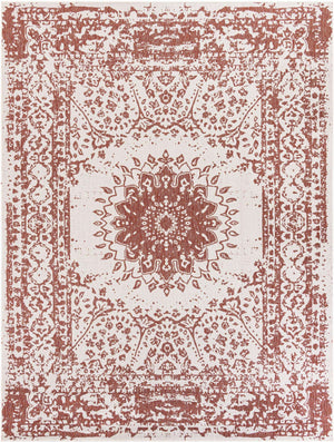 Rust Red 9' x 12' Outdoor Traditional Rectangle Area Rug Weather Resistant for Patio, Deck, Terrace, Balcony, Porch Classical Design Outside Carpet for Sale at Rug Engine