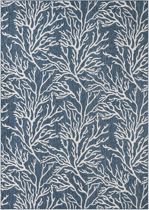 Blue 10' x 14' 1 Outdoor Coastal Rectangle Area Rug Weather Resistant for Patio, Deck, Terrace, Balcony, Porch 100% Polypropylene Coastal Decor Carpet for Sale at Rug Engine