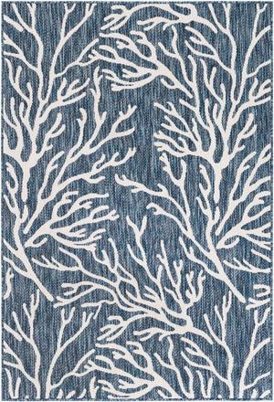 Blue 4' 1 x 6' 1 Outdoor Coastal Rectangle Area Rug Weather Resistant for Patio, Deck, Terrace, Balcony, Porch 100% Polypropylene Coastal Decor Carpet for Sale at Rug Engine