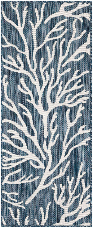 Blue 2' x 5' 3 Outdoor Coastal Runner Area Rug Weather Resistant for Patio, Deck, Terrace, Balcony, Porch 100% Polypropylene Coastal Decor Carpet for Sale at Rug Engine
