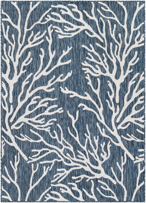 Blue 5' 3 x 7' 1 Outdoor Coastal Rectangle Area Rug Weather Resistant for Patio, Deck, Terrace, Balcony, Porch 100% Polypropylene Coastal Decor Carpet for Sale at Rug Engine