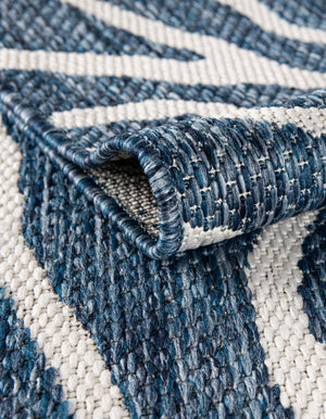 Blue 4' 1 x 6' 1 Outdoor Coastal Rectangle Area Rug Weather Resistant for Patio, Deck, Terrace, Balcony, Porch 100% Polypropylene Coastal Decor Carpet for Sale at Rug Engine