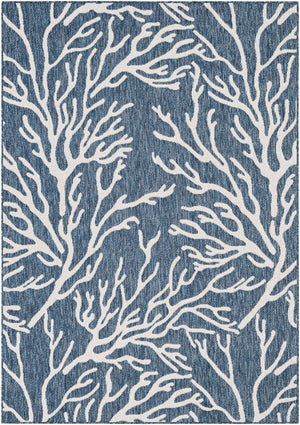 Blue 5' 3 x 8' Outdoor Coastal Rectangle Area Rug Weather Resistant for Patio, Deck, Terrace, Balcony, Porch 100% Polypropylene Coastal Decor Carpet for Sale at Rug Engine