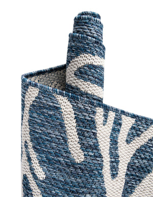 Blue 2' x 5' 3 Outdoor Coastal Runner Area Rug Weather Resistant for Patio, Deck, Terrace, Balcony, Porch 100% Polypropylene Coastal Decor Carpet for Sale at Rug Engine