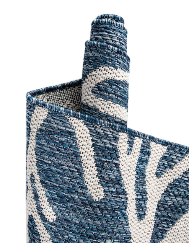 Blue 2' x 5' 3 Outdoor Coastal Runner Area Rug Weather Resistant for Patio, Deck, Terrace, Balcony, Porch 100% Polypropylene Coastal Decor Carpet for Sale at Rug Engine