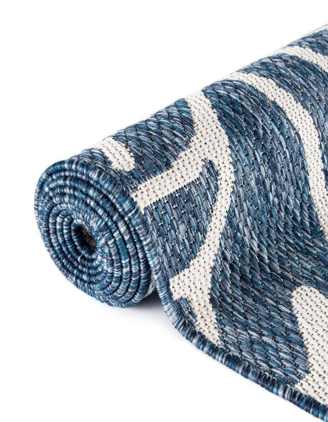 Blue 2' x 5' 3 Outdoor Coastal Runner Area Rug Weather Resistant for Patio, Deck, Terrace, Balcony, Porch 100% Polypropylene Coastal Decor Carpet for Sale at Rug Engine