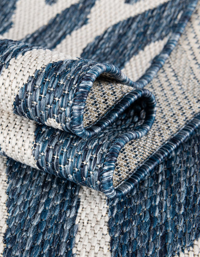 Blue 2' x 5' 3 Outdoor Coastal Runner Area Rug Weather Resistant for Patio, Deck, Terrace, Balcony, Porch 100% Polypropylene Coastal Decor Carpet for Sale at Rug Engine