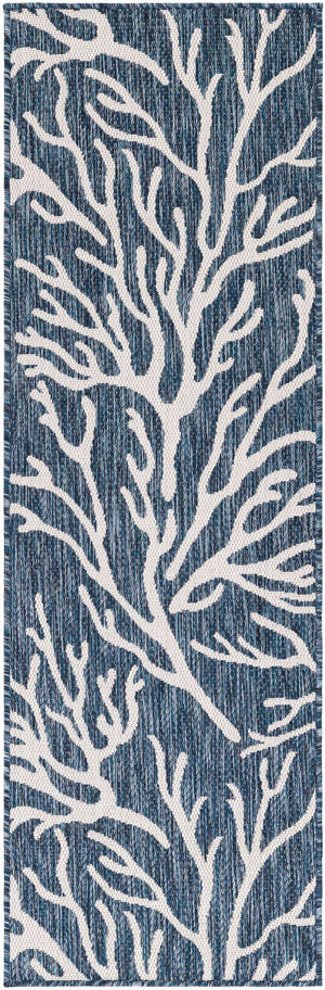Blue 2' x 6' 1 Outdoor Coastal Runner Area Rug Weather Resistant for Patio, Deck, Terrace, Balcony, Porch 100% Polypropylene Coastal Decor Carpet for Sale at Rug Engine