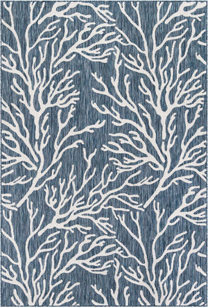 Blue 6' 1 x 9' Outdoor Coastal Rectangle Area Rug Weather Resistant for Patio, Deck, Terrace, Balcony, Porch 100% Polypropylene Coastal Decor Carpet for Sale at Rug Engine