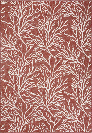 Rust Red 10' x 14' 1 Outdoor Coastal Rectangle Area Rug Weather Resistant for Patio, Deck, Terrace, Balcony, Porch 100% Polypropylene Coastal Decor Carpet for Sale at Rug Engine