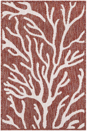 Rust Red 2' x 3' 1 Outdoor Coastal Rectangle Area Rug Weather Resistant for Patio, Deck, Terrace, Balcony, Porch 100% Polypropylene Coastal Decor Carpet for Sale at Rug Engine