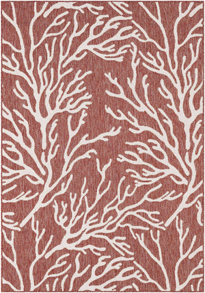 Rust Red 5' 3 x 8' Outdoor Coastal Rectangle Area Rug Weather Resistant for Patio, Deck, Terrace, Balcony, Porch 100% Polypropylene Coastal Decor Carpet for Sale at Rug Engine