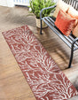 Rust Red 2' 7 x 12' Outdoor Coastal Runner Area Rug Weather Resistant for Patio, Deck, Terrace, Balcony, Porch 100% Polypropylene Coastal Decor Carpet for Sale at Rug Engine