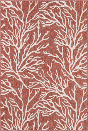 Rust Red 6' 1 x 9' Outdoor Coastal Rectangle Area Rug Weather Resistant for Patio, Deck, Terrace, Balcony, Porch 100% Polypropylene Coastal Decor Carpet for Sale at Rug Engine