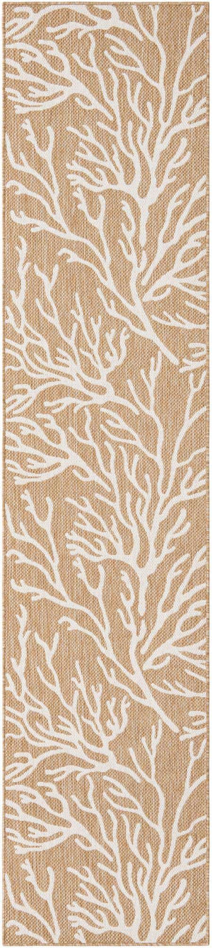 Taupe 2' 7 x 12' Outdoor Coastal Runner Area Rug Weather Resistant for Patio, Deck, Terrace, Balcony, Porch 100% Polypropylene Coastal Decor Carpet for Sale at Rug Engine