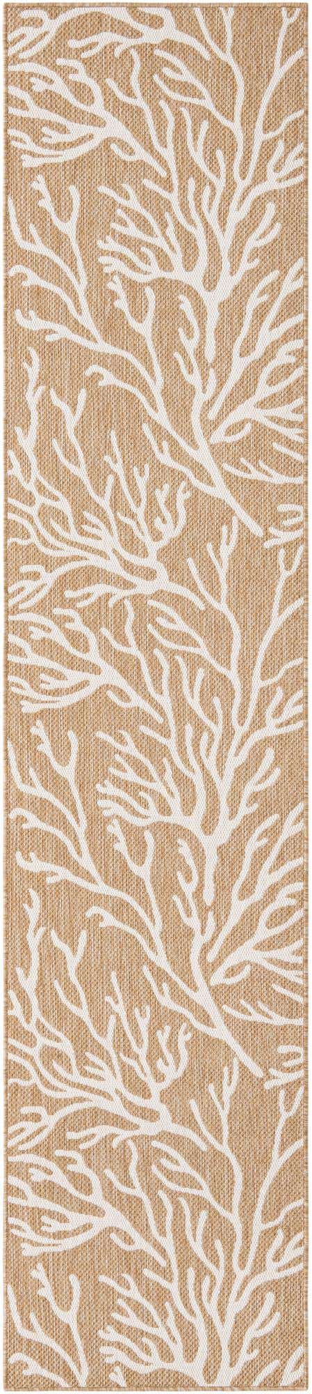 Taupe 2' 7 x 12' Outdoor Coastal Runner Area Rug Weather Resistant for Patio, Deck, Terrace, Balcony, Porch 100% Polypropylene Coastal Decor Carpet for Sale at Rug Engine