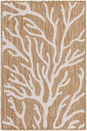Taupe 2' x 3' 1 Outdoor Coastal Rectangle Area Rug Weather Resistant for Patio, Deck, Terrace, Balcony, Porch 100% Polypropylene Coastal Decor Carpet for Sale at Rug Engine