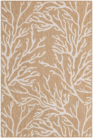 Taupe 4' 1 x 6' 1 Outdoor Coastal Rectangle Area Rug Weather Resistant for Patio, Deck, Terrace, Balcony, Porch 100% Polypropylene Coastal Decor Carpet for Sale at Rug Engine