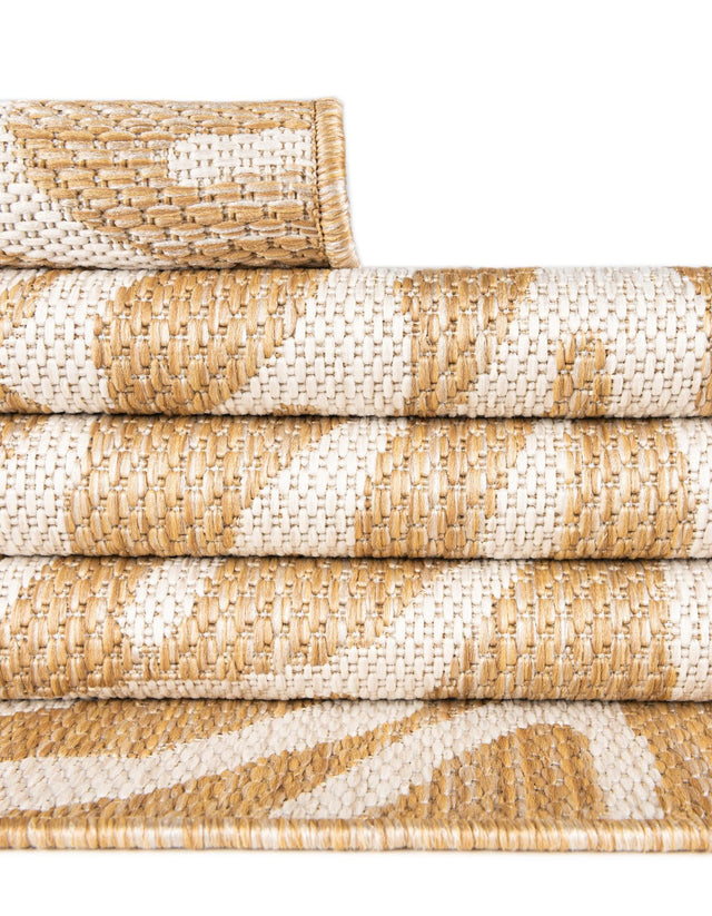 Taupe 7' 10 x 10' Outdoor Coastal Rectangle Area Rug Weather Resistant for Patio, Deck, Terrace, Balcony, Porch 100% Polypropylene Coastal Decor Carpet for Sale at Rug Engine