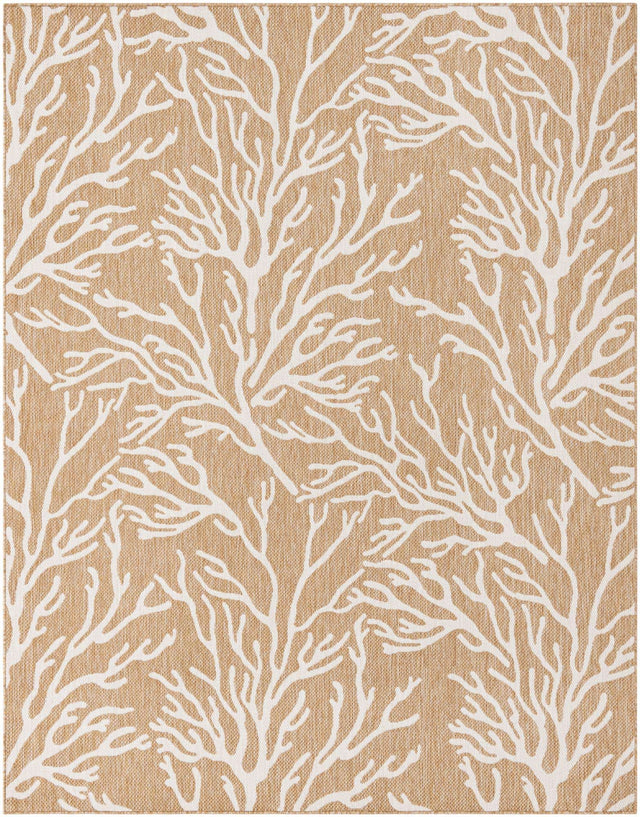 Taupe 7' 10 x 10' Outdoor Coastal Rectangle Area Rug Weather Resistant for Patio, Deck, Terrace, Balcony, Porch 100% Polypropylene Coastal Decor Carpet for Sale at Rug Engine