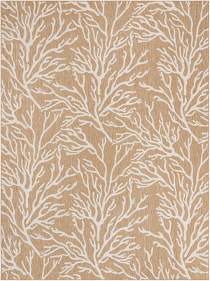 Taupe 9' x 12' Outdoor Coastal Rectangle Area Rug Weather Resistant for Patio, Deck, Terrace, Balcony, Porch 100% Polypropylene Coastal Decor Carpet for Sale at Rug Engine
