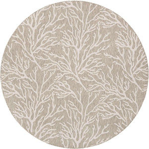Gray 10' x 10' Outdoor Coastal Round Area Rug Weather Resistant for Patio, Deck, Terrace, Balcony, Porch 100% Polypropylene Coastal Decor Carpet for Sale at Rug Engine