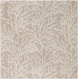 Gray 10' x 10' Outdoor Coastal Square Area Rug Weather Resistant for Patio, Deck, Terrace, Balcony, Porch 100% Polypropylene Coastal Decor Carpet for Sale at Rug Engine