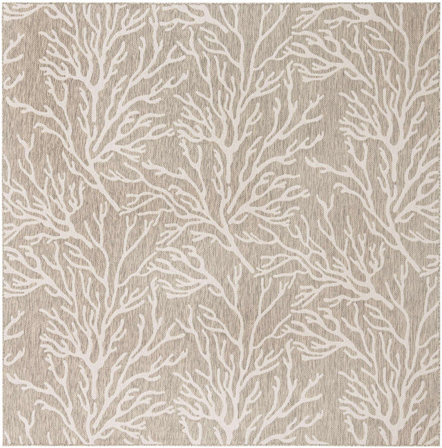Gray 10' x 10' Outdoor Coastal Square Area Rug Weather Resistant for Patio, Deck, Terrace, Balcony, Porch 100% Polypropylene Coastal Decor Carpet for Sale at Rug Engine