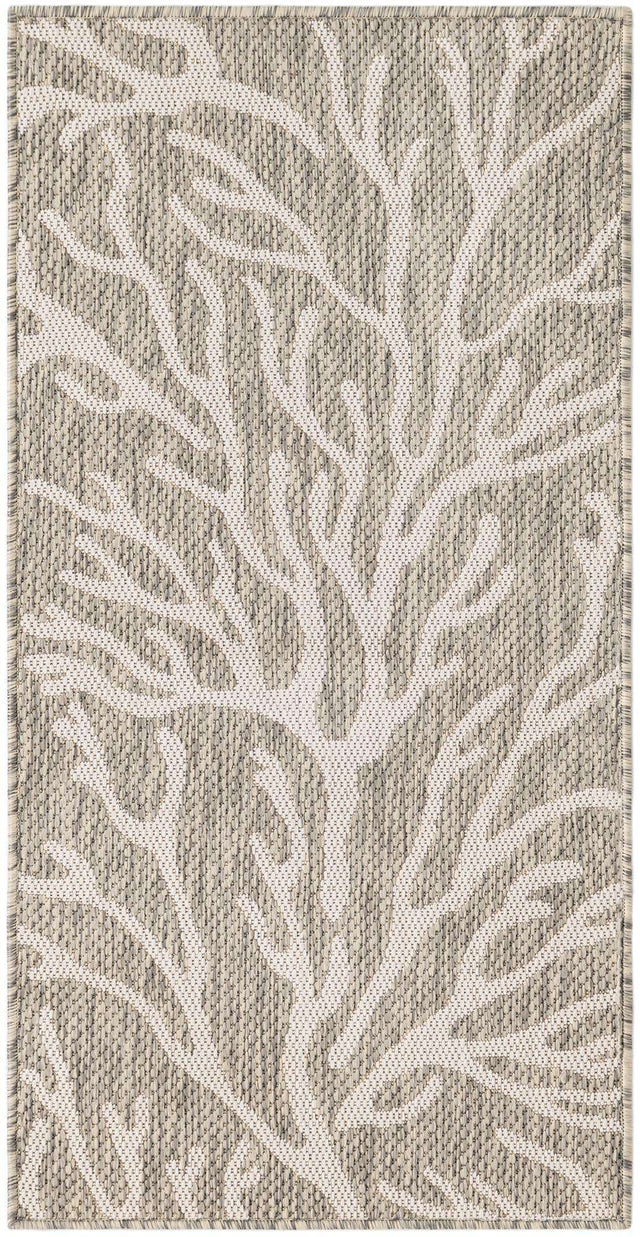 Gray 2' x 4' 1 Outdoor Coastal Runner Area Rug Weather Resistant for Patio, Deck, Terrace, Balcony, Porch 100% Polypropylene Coastal Decor Carpet for Sale at Rug Engine