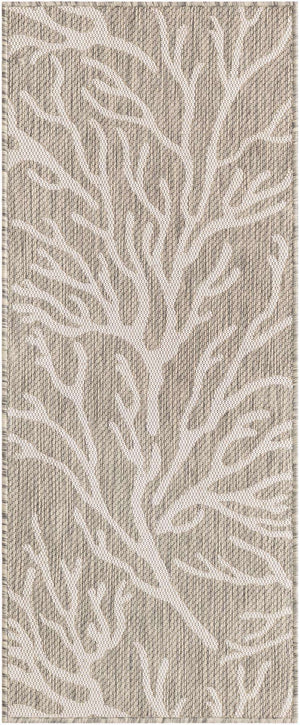 Gray 2' x 5' 3 Outdoor Coastal Runner Area Rug Weather Resistant for Patio, Deck, Terrace, Balcony, Porch 100% Polypropylene Coastal Decor Carpet for Sale at Rug Engine