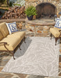 Gray 5' 3 x 7' 1 Outdoor Coastal Rectangle Area Rug Weather Resistant for Patio, Deck, Terrace, Balcony, Porch 100% Polypropylene Coastal Decor Carpet for Sale at Rug Engine