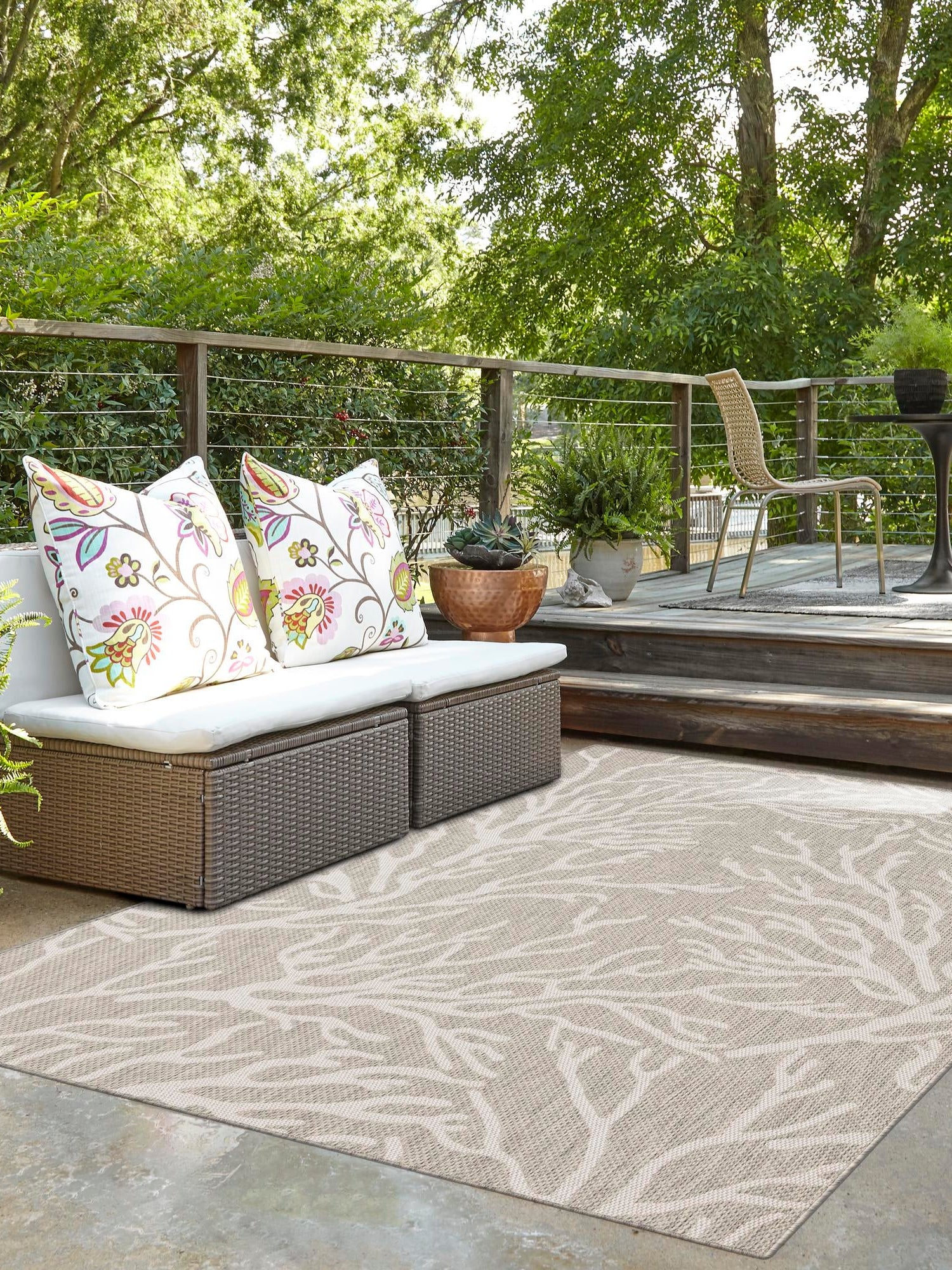 Gray 9' x 12' Outdoor Coastal Rectangle Area Rug Weather Resistant for Patio, Deck, Terrace, Balcony, Porch 100% Polypropylene Coastal Decor Carpet for Sale at Rug Engine