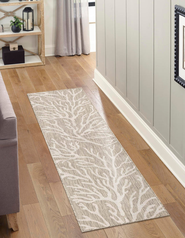 Gray 2' x 8' Outdoor Coastal Runner Area Rug Weather Resistant for Patio, Deck, Terrace, Balcony, Porch 100% Polypropylene Coastal Decor Carpet for Sale at Rug Engine