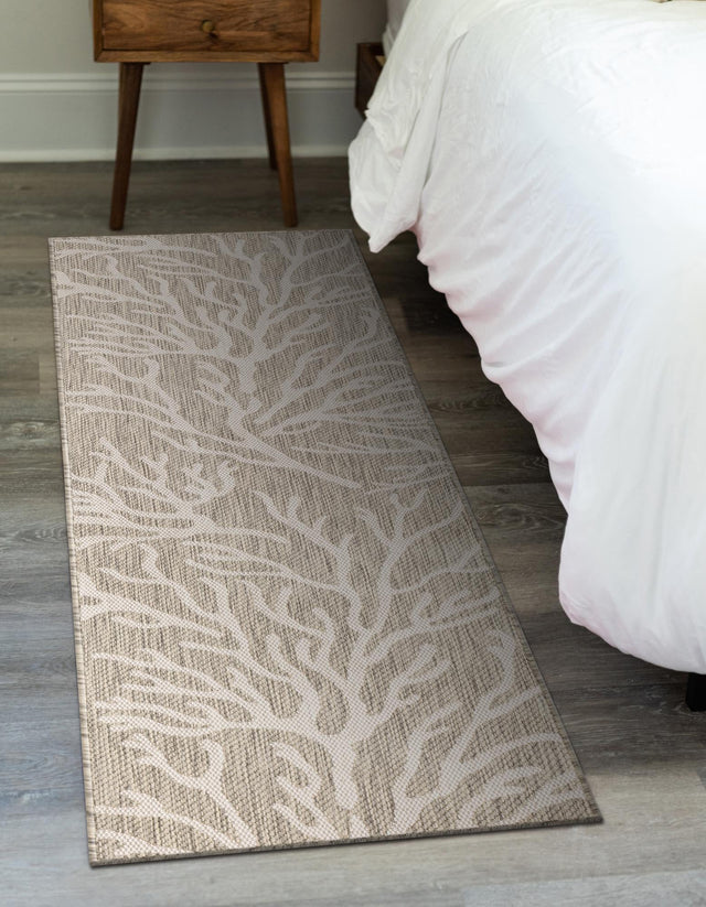 Gray 2' x 5' 3 Outdoor Coastal Runner Area Rug Weather Resistant for Patio, Deck, Terrace, Balcony, Porch 100% Polypropylene Coastal Decor Carpet for Sale at Rug Engine