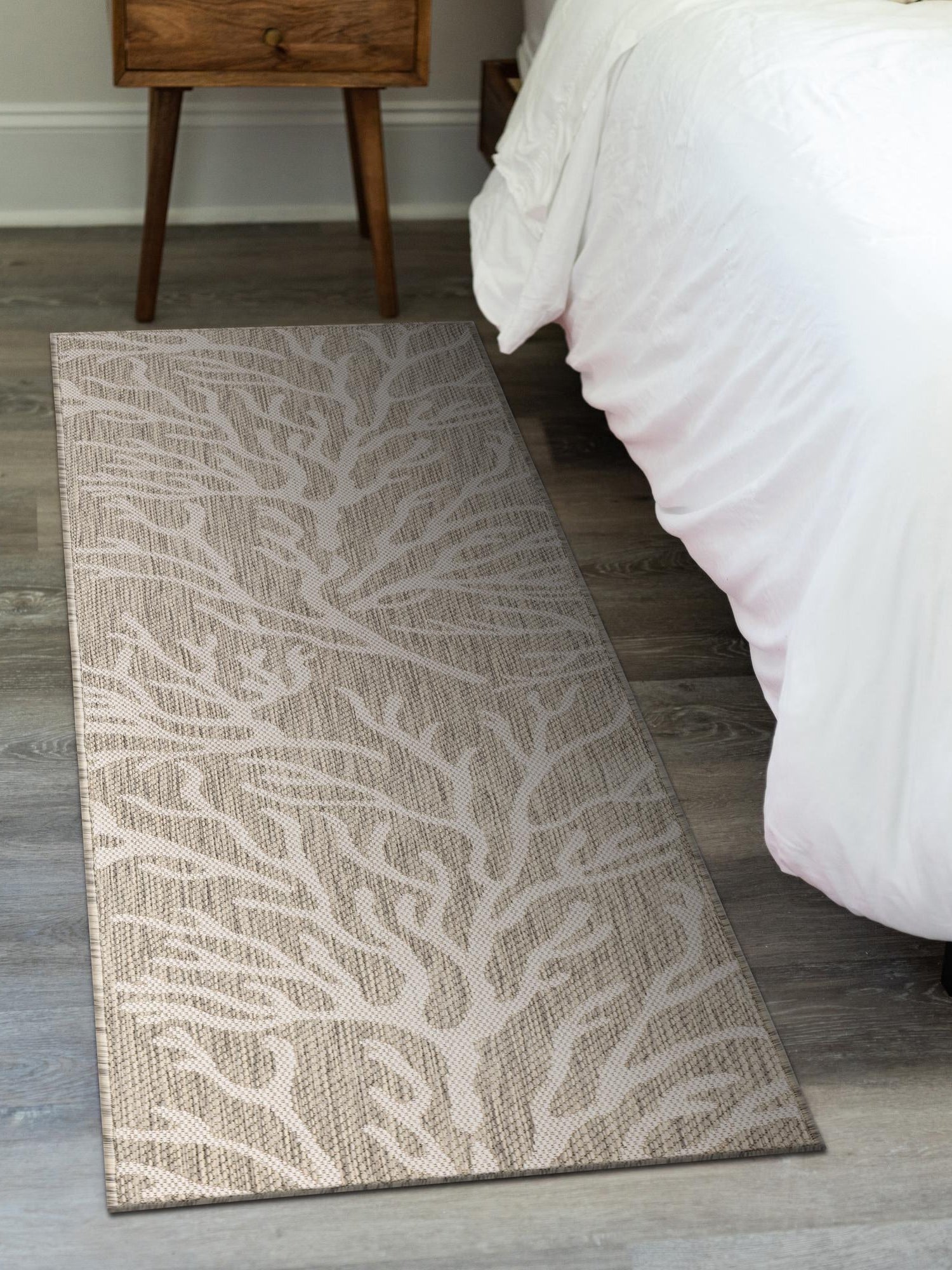 Gray 2' x 4' 1 Outdoor Coastal Runner Area Rug Weather Resistant for Patio, Deck, Terrace, Balcony, Porch 100% Polypropylene Coastal Decor Carpet for Sale at Rug Engine