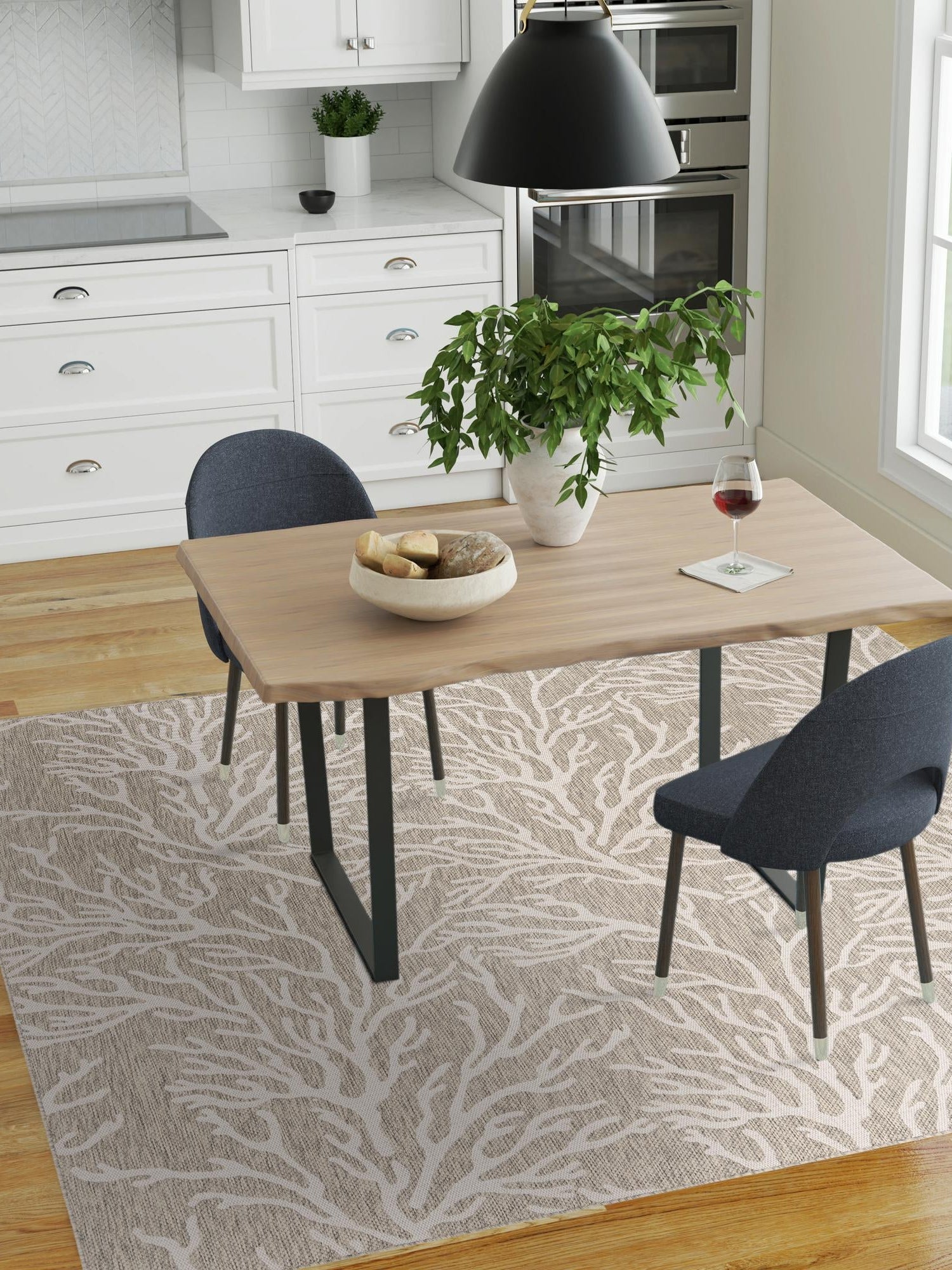 Gray 7' 10 x 7' 10 Outdoor Coastal Square Area Rug Weather Resistant for Patio, Deck, Terrace, Balcony, Porch 100% Polypropylene Coastal Decor Carpet for Sale at Rug Engine