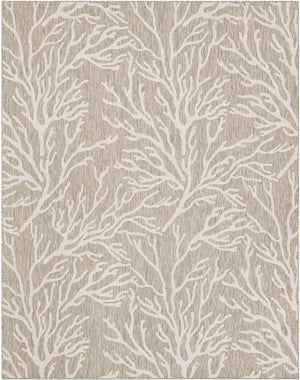 Gray 7' 10 x 10' Outdoor Coastal Rectangle Area Rug Weather Resistant for Patio, Deck, Terrace, Balcony, Porch 100% Polypropylene Coastal Decor Carpet for Sale at Rug Engine