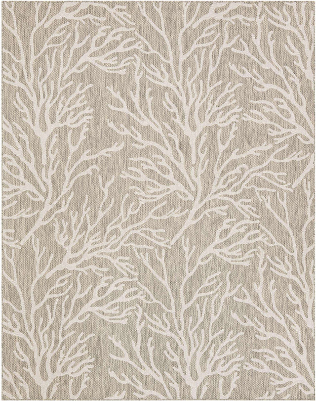 Gray 7' 10 x 10' Outdoor Coastal Rectangle Area Rug Weather Resistant for Patio, Deck, Terrace, Balcony, Porch 100% Polypropylene Coastal Decor Carpet for Sale at Rug Engine