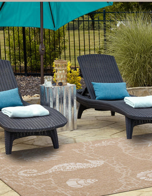 Taupe 2' x 3' 1 Outdoor Coastal Rectangle Area Rug Weather Resistant for Patio, Deck, Terrace, Balcony, Porch 100% Polypropylene Coastal Decor Carpet for Sale at Rug Engine