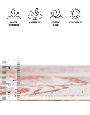 Ivory Rust Red 2' x 3' 1 Outdoor Coastal Rectangle Area Rug Weather Resistant for Patio, Deck, Terrace, Balcony, Porch 100% Polypropylene Coastal Decor Carpet for Sale at Rug Engine