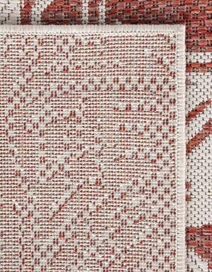 Ivory Rust Red 4' 1 x 6' 1 Outdoor Coastal Rectangle Area Rug Weather Resistant for Patio, Deck, Terrace, Balcony, Porch 100% Polypropylene Coastal Decor Carpet for Sale at Rug Engine