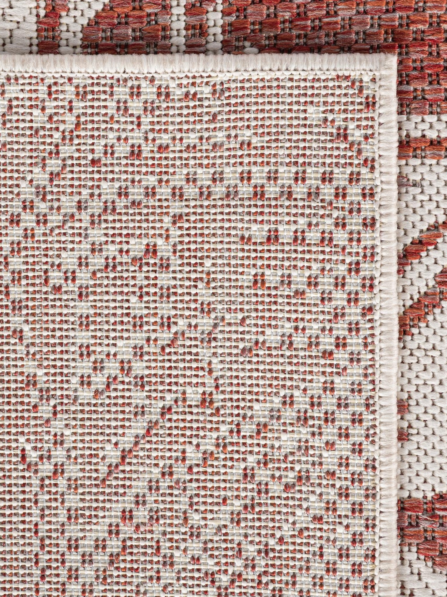 Ivory Rust Red 6' 1 x 9' Outdoor Coastal Rectangle Area Rug Weather Resistant for Patio, Deck, Terrace, Balcony, Porch 100% Polypropylene Coastal Decor Carpet for Sale at Rug Engine