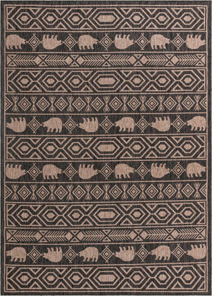 Black 10' x 14' 1 Outdoor Southwestern Rectangle Area Rug Weather Resistant for Patio, Deck, Terrace, Balcony, Porch 100% Polypropylene Rustic Waterproof Carpet for Sale at Rug Engine