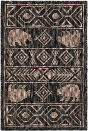 Black 2' x 3' 1 Outdoor Southwestern Rectangle Area Rug Weather Resistant for Patio, Deck, Terrace, Balcony, Porch 100% Polypropylene Rustic Waterproof Carpet for Sale at Rug Engine