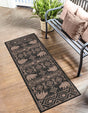 Black 2' x 6' 1 Outdoor Southwestern Runner Area Rug Weather Resistant for Patio, Deck, Terrace, Balcony, Porch 100% Polypropylene Rustic Waterproof Carpet for Sale at Rug Engine