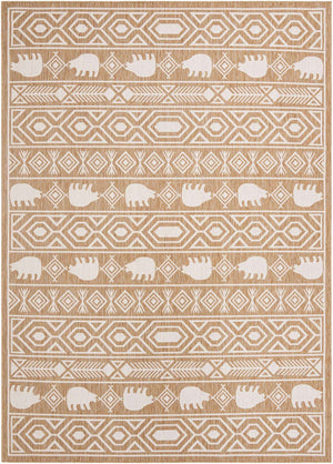 Taupe 10' x 14' 1 Outdoor Southwestern Rectangle Area Rug Weather Resistant for Patio, Deck, Terrace, Balcony, Porch 100% Polypropylene Rustic Waterproof Carpet for Sale at Rug Engine