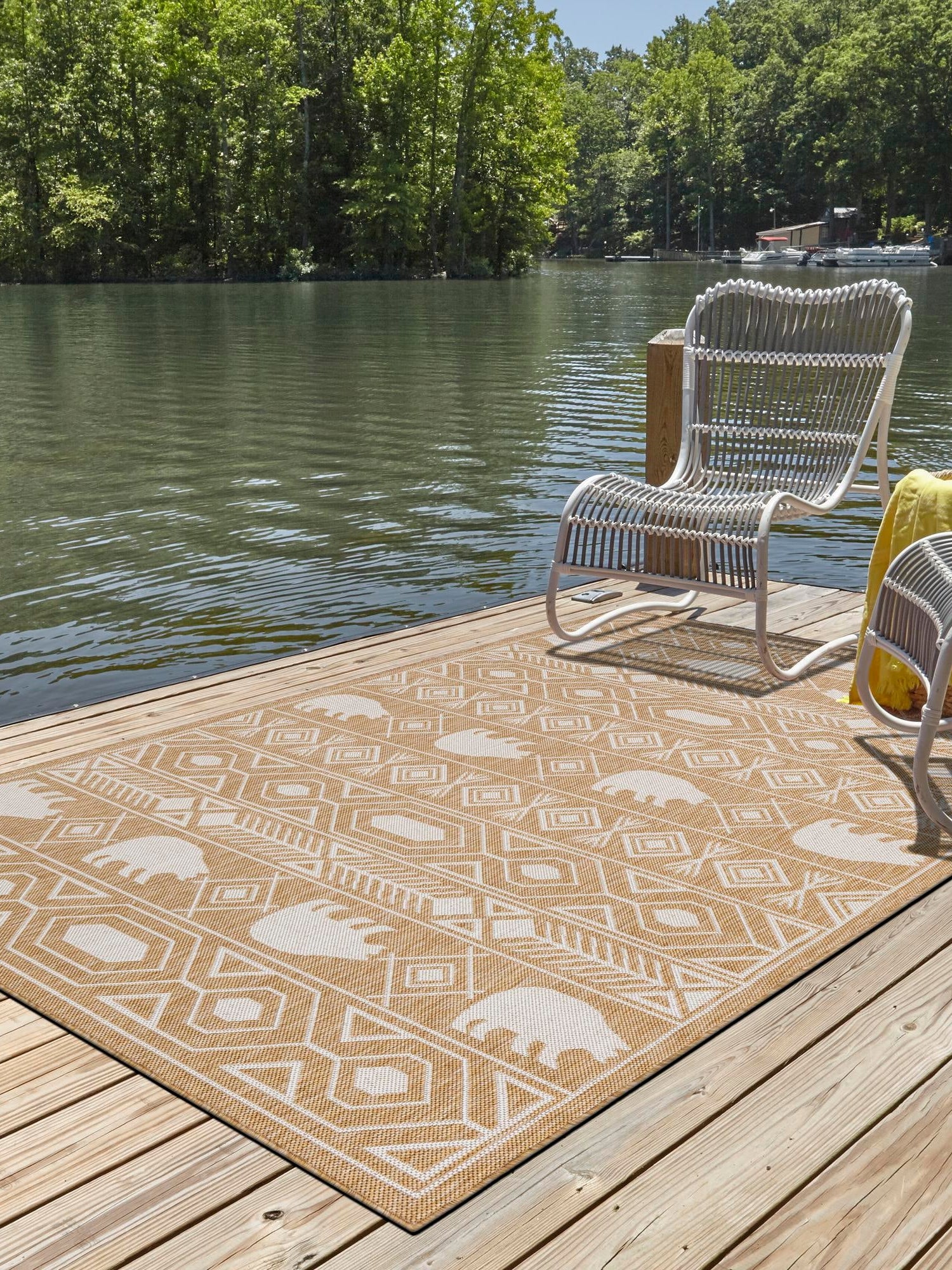 Taupe 10' x 14' 1 Outdoor Southwestern Rectangle Area Rug Weather Resistant for Patio, Deck, Terrace, Balcony, Porch 100% Polypropylene Rustic Waterproof Carpet for Sale at Rug Engine