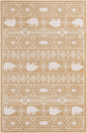 Taupe 5' 3 x 8' Outdoor Southwestern Rectangle Area Rug Weather Resistant for Patio, Deck, Terrace, Balcony, Porch 100% Polypropylene Rustic Waterproof Carpet for Sale at Rug Engine