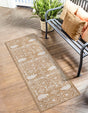 Taupe 2' x 6' 1 Outdoor Southwestern Runner Area Rug Weather Resistant for Patio, Deck, Terrace, Balcony, Porch 100% Polypropylene Rustic Waterproof Carpet for Sale at Rug Engine
